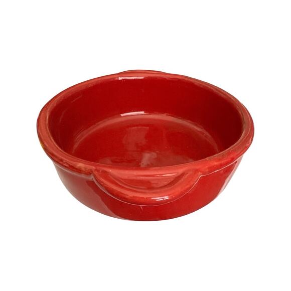 Rare Vintage Maioliche Jessica Deep Red Round Handled Baking Dish - Picture 5 of 9